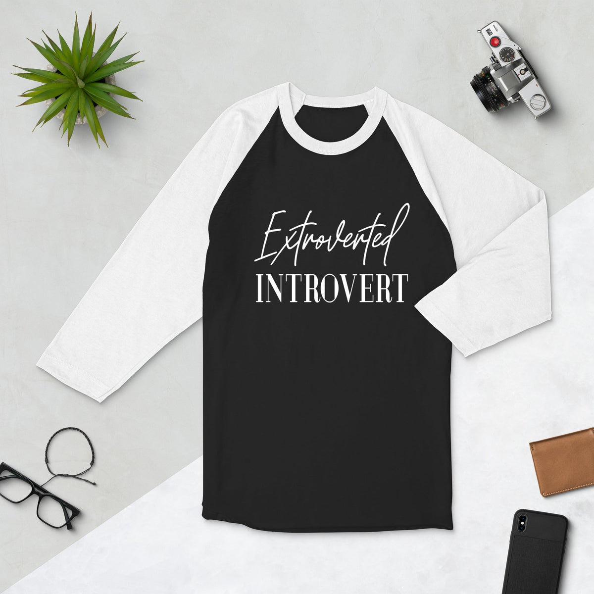 Extroverted Introvert Unisex 3/4 sleeve raglan shirt