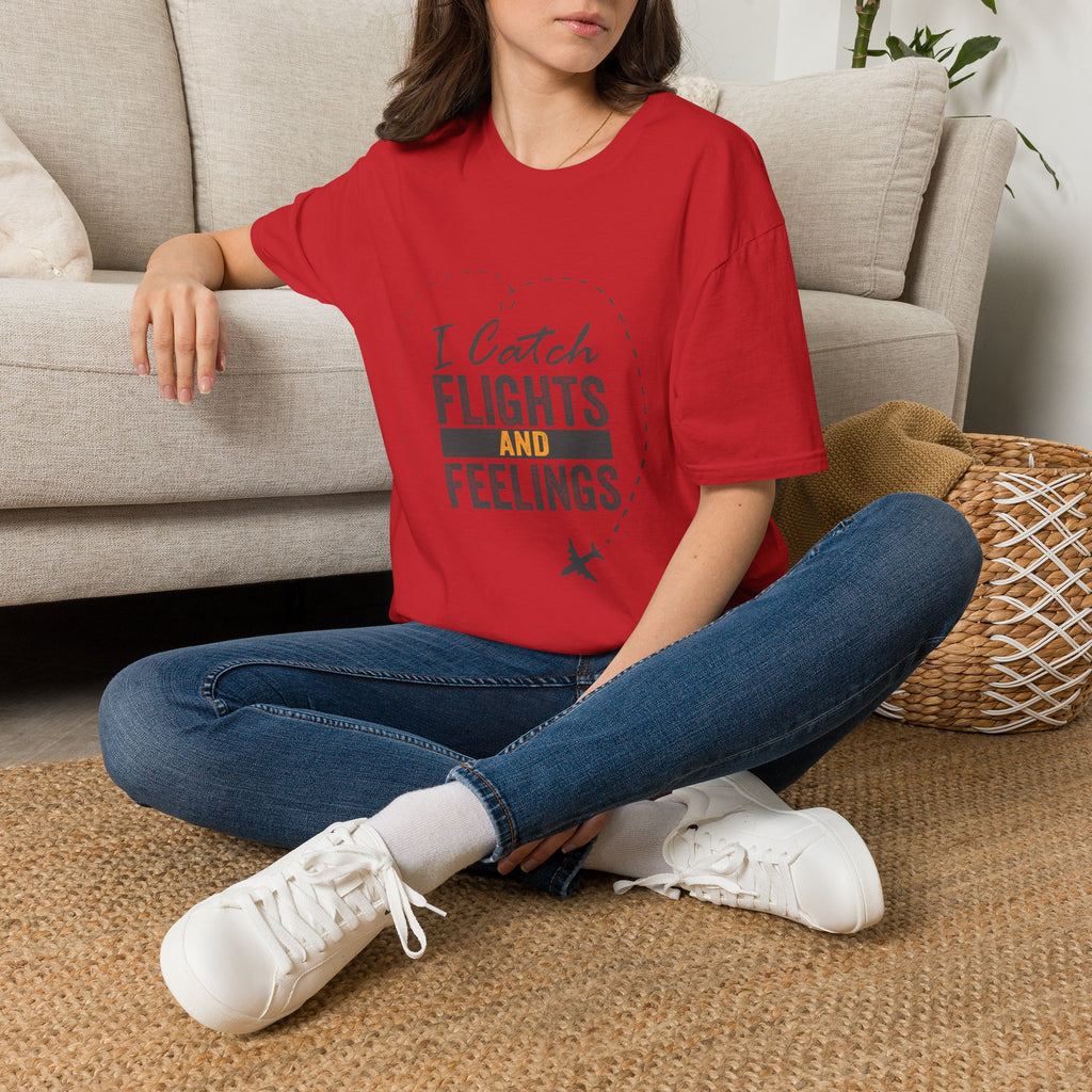 I Catch Flights and Feelings T-Shirt – Travel Quote Tee for Travelers