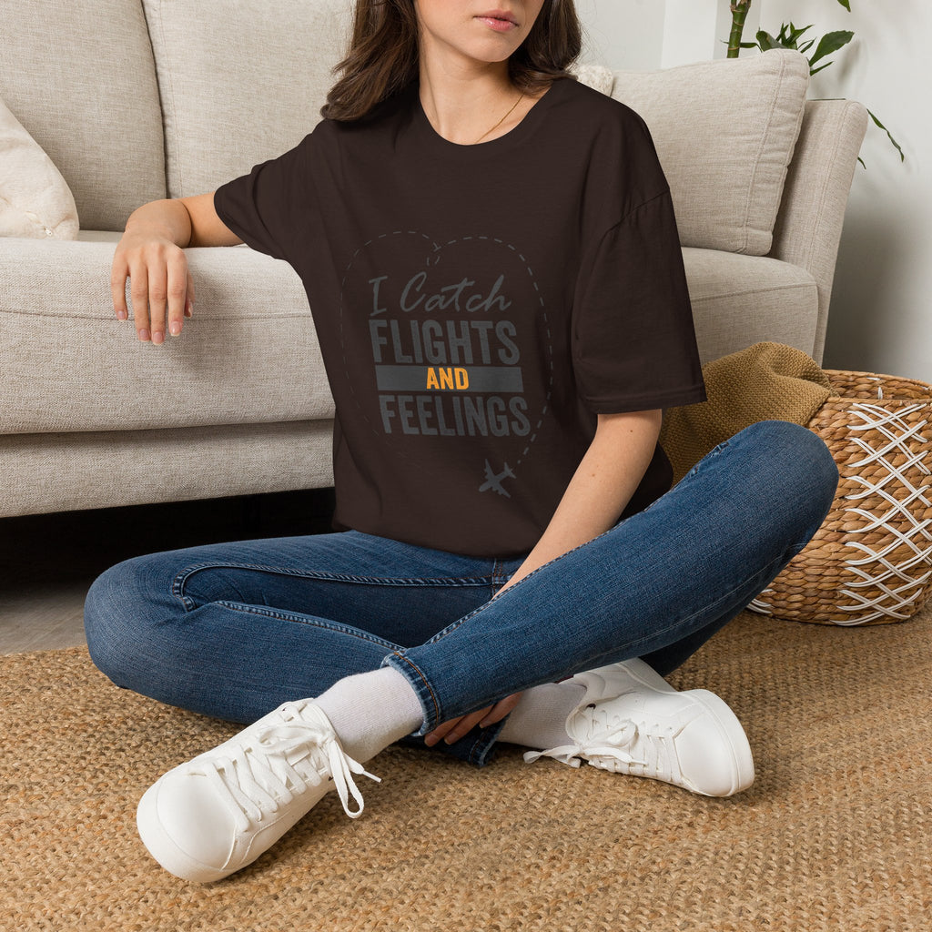 I Catch Flights and Feelings T-Shirt – Travel Quote Tee for Travelers