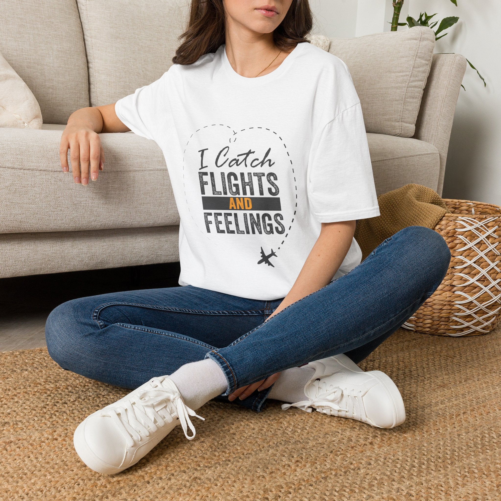 I Catch Flights and Feelings T-Shirt – Travel Quote Tee for Travelers