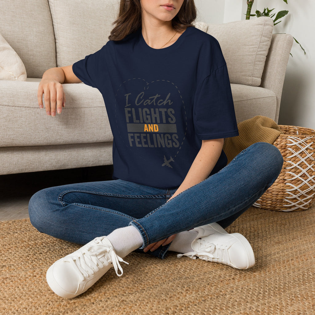 I Catch Flights and Feelings T-Shirt – Travel Quote Tee for Travelers