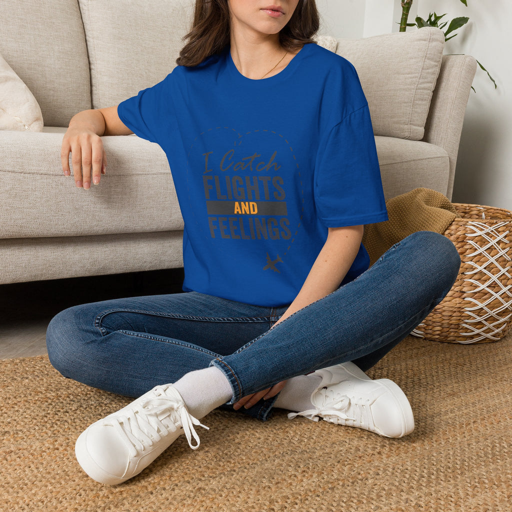 I Catch Flights and Feelings T-Shirt – Travel Quote Tee for Travelers