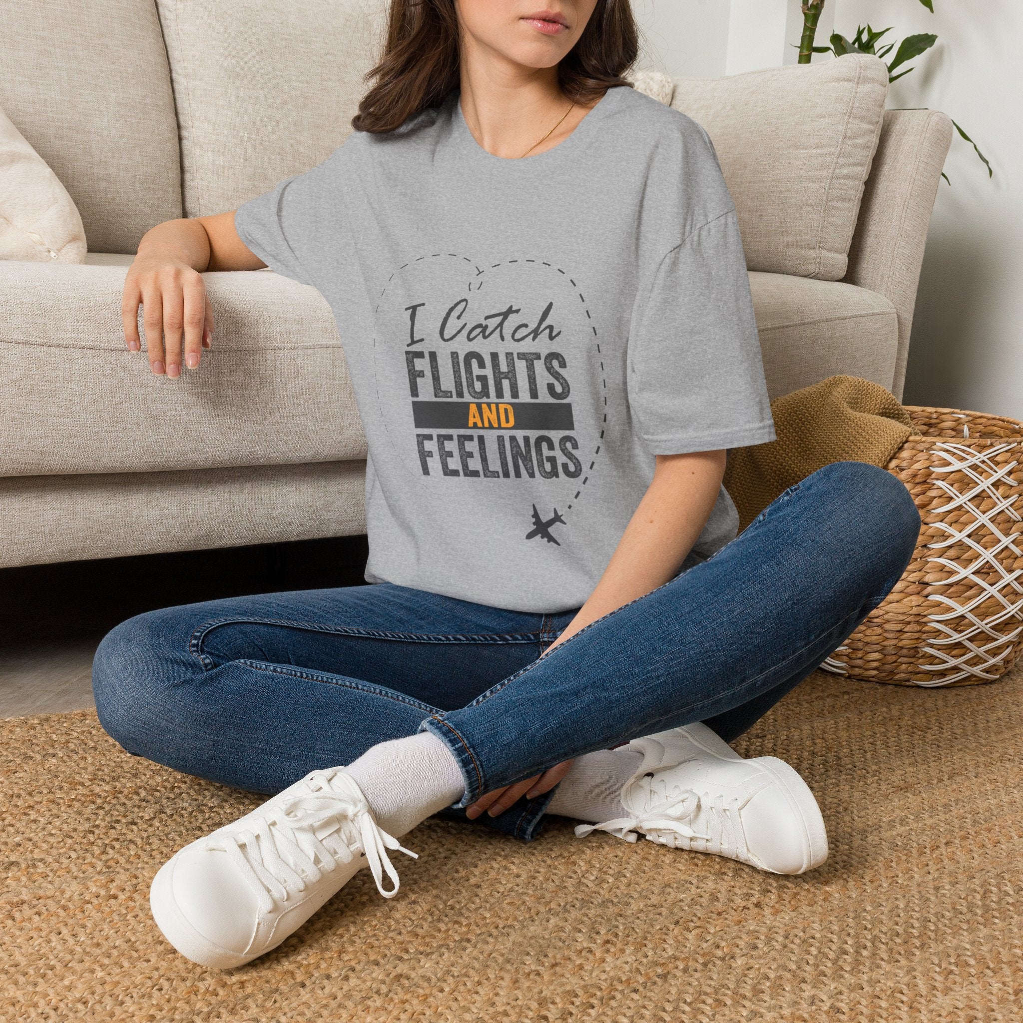 I Catch Flights and Feelings T-Shirt – Travel Quote Tee for Travelers