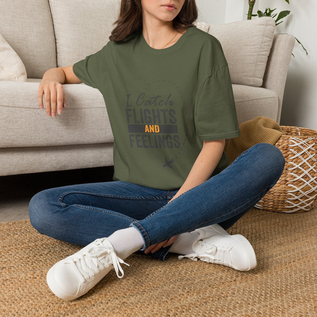 I Catch Flights and Feelings T-Shirt – Travel Quote Tee for Travelers