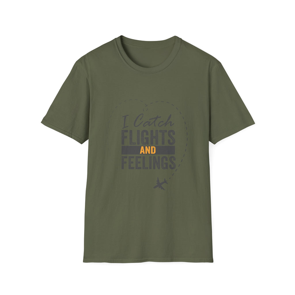 I Catch Flights and Feelings T-Shirt – Travel Quote Tee for Travelers